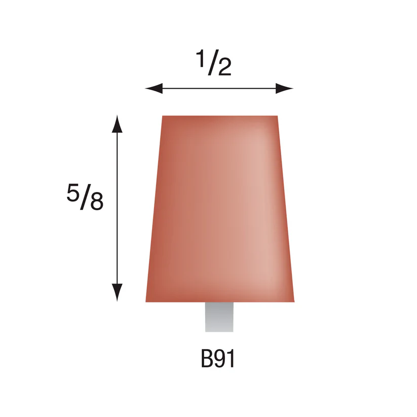 B91 Red Mounted Points 1/8" Shank (Pkg of 24)