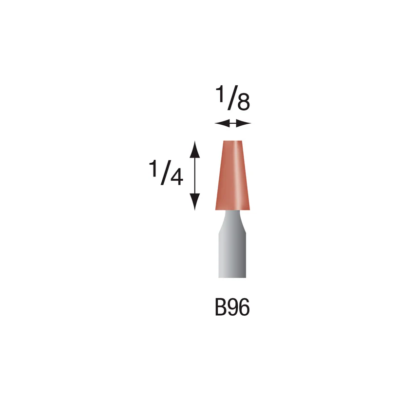 [310-0960] B96 Red Mounted Points 1/8" Shank (Pkg of 24)