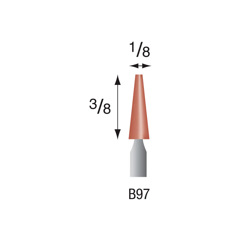 B97 Red Mounted Points 1/8" Shank (Pkg of 24)