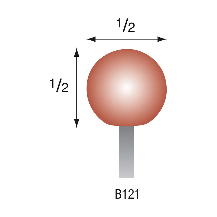 [310-1210] B121 Red Mounted Points 1/8" Shank (Pkg of 24)