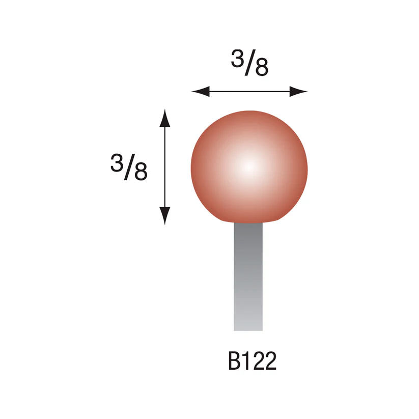 B122 Red Mounted Points 1/8" Shank (Pkg of 24)
