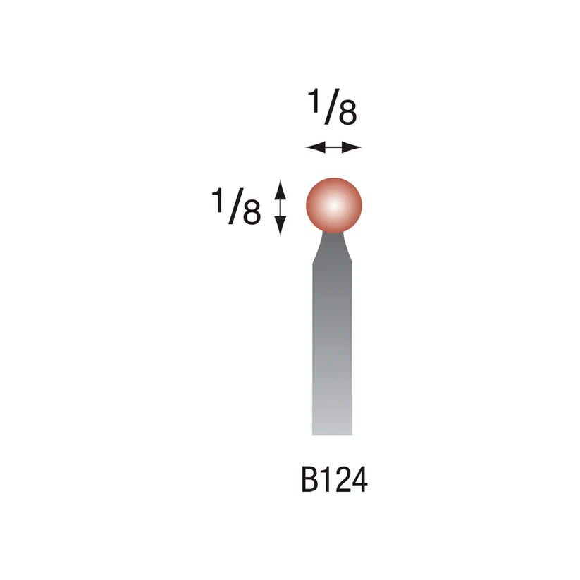 B124 Red Mounted Points 3mm Shank (Pkg of 24)