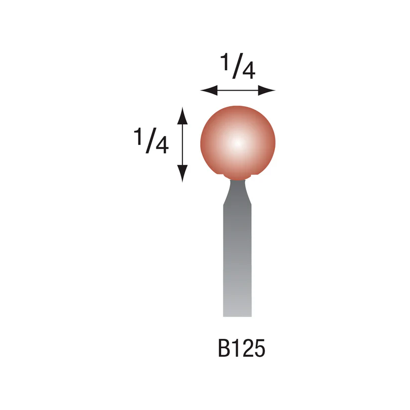 [310-1253] B125 Red Mounted Points 3mm Shank (Pkg of 24)