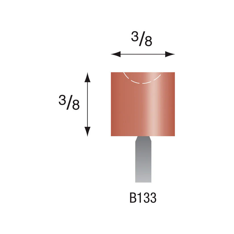 B133 Red Mounted Points 1/8" Shank (Pkg of 24)