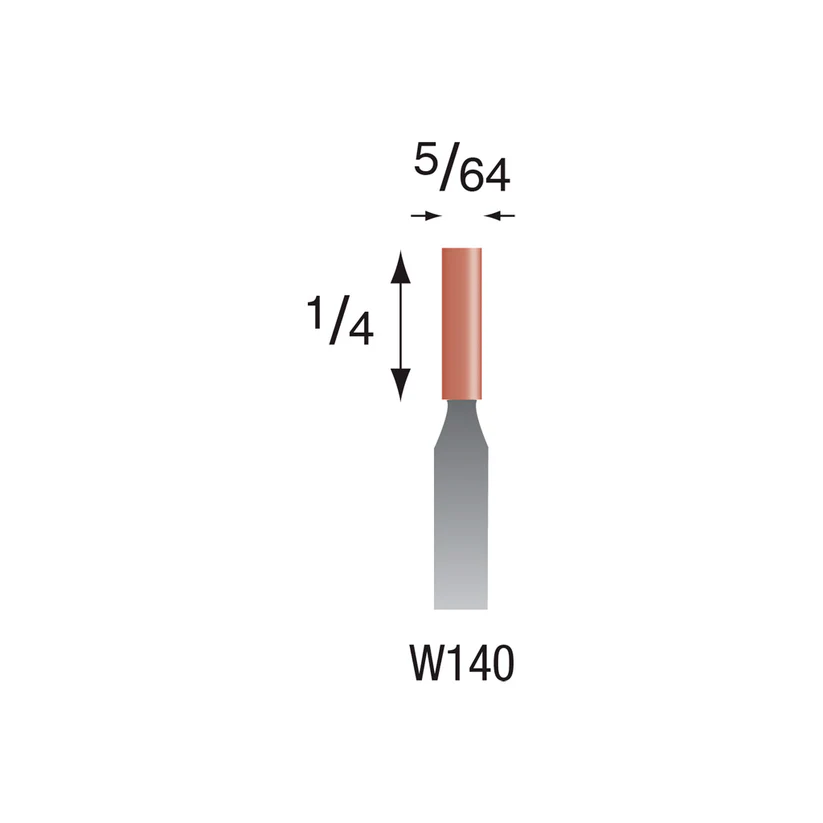[310-1400] W140 Red Mounted Points 1/8" Shank (Pkg of 24)