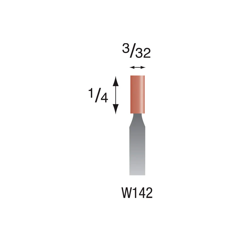 W142 Red Mounted Points 3mm Shank (Pkg of 24)