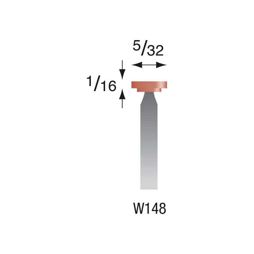 [310-1480] W148 Red Mounted Points 1/8" Shank (Pkg of 24)