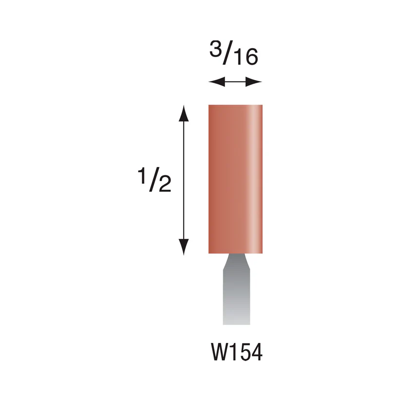 [310-1543] W154 Red Mounted Points 3mm Shank (Pkg of 24)