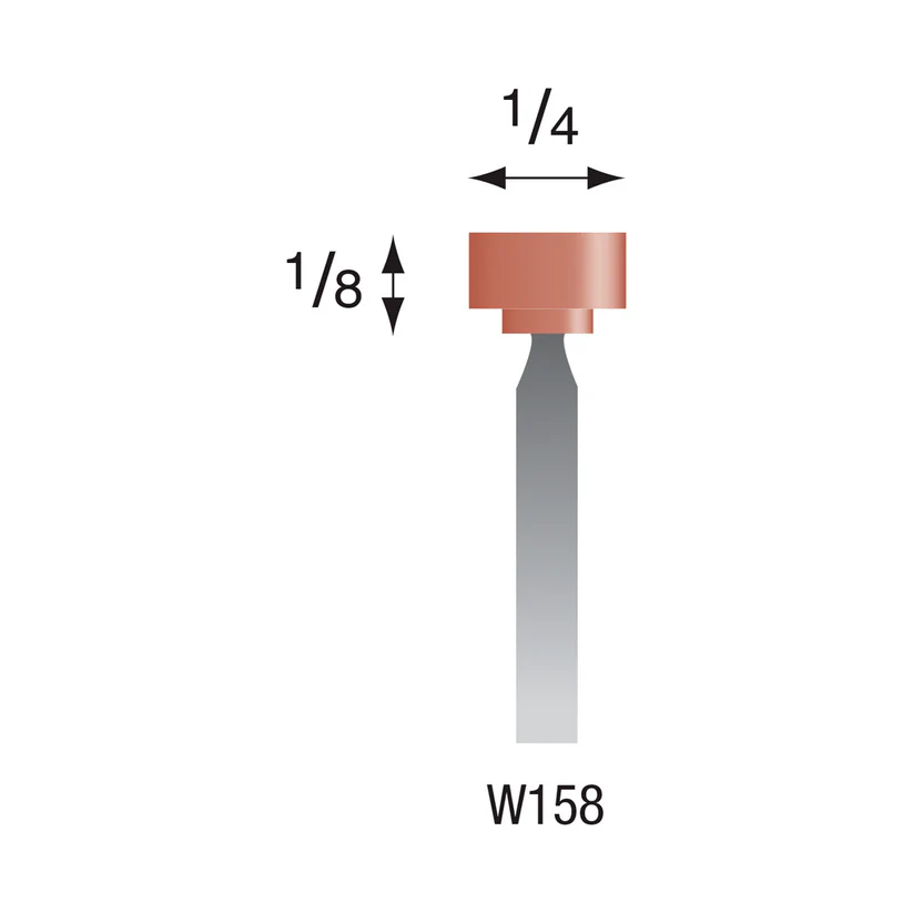 W158 Red Mounted Points 1/8" Shank (Pkg of 24)