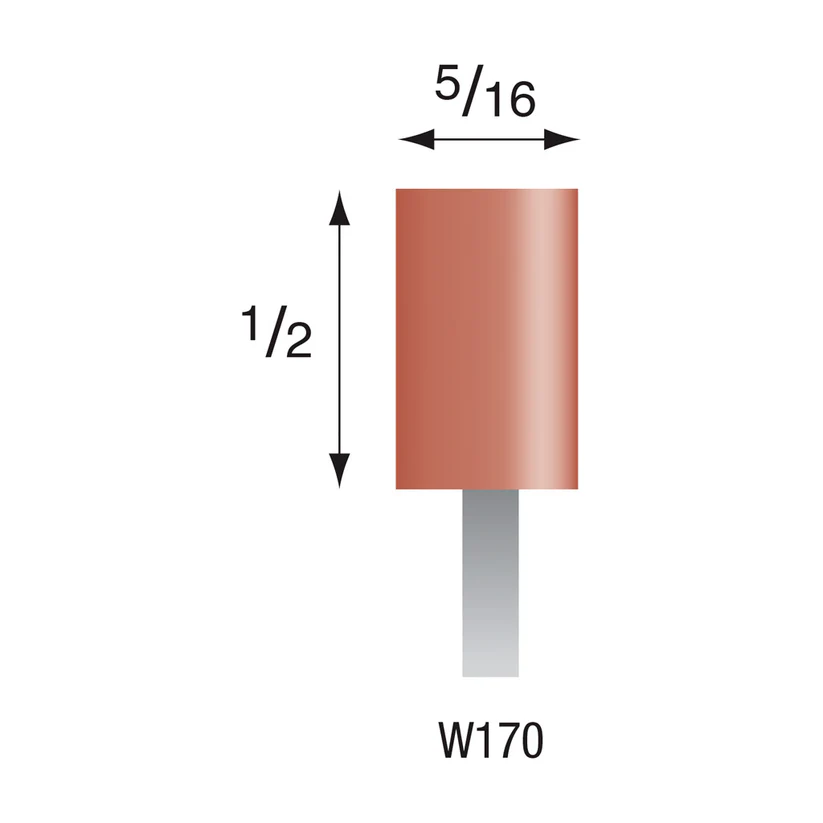 W170 Red Mounted Points 1/8" Shank (Pkg of 24)