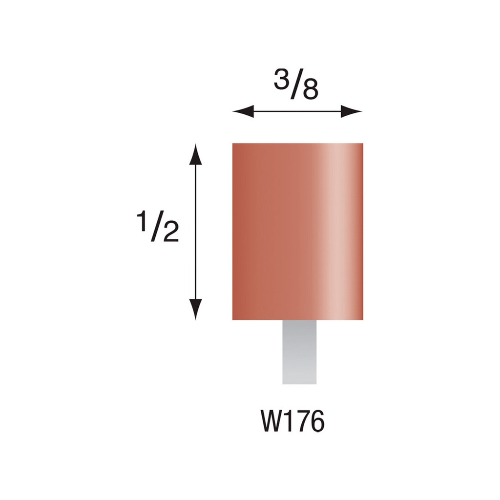 [310-1760] W176 Red Mounted Points 1/8" Shank (Pkg of 24)