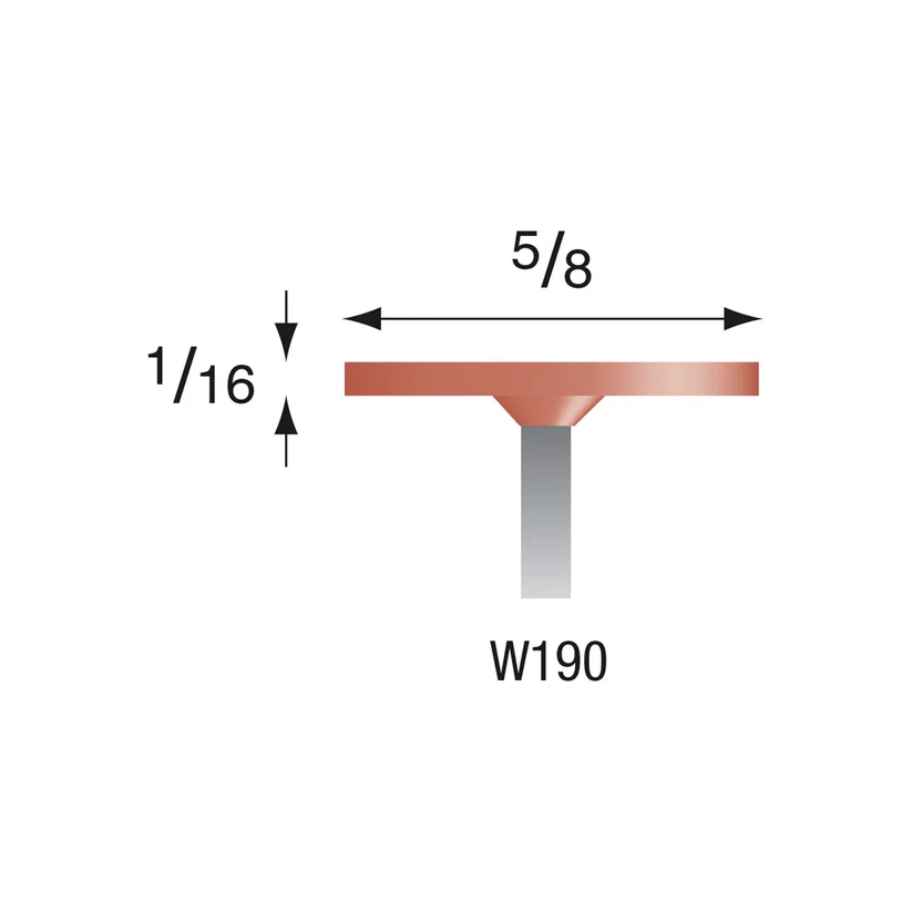 W190 Red Mounted Points 3mm Shank (Pkg of 24)