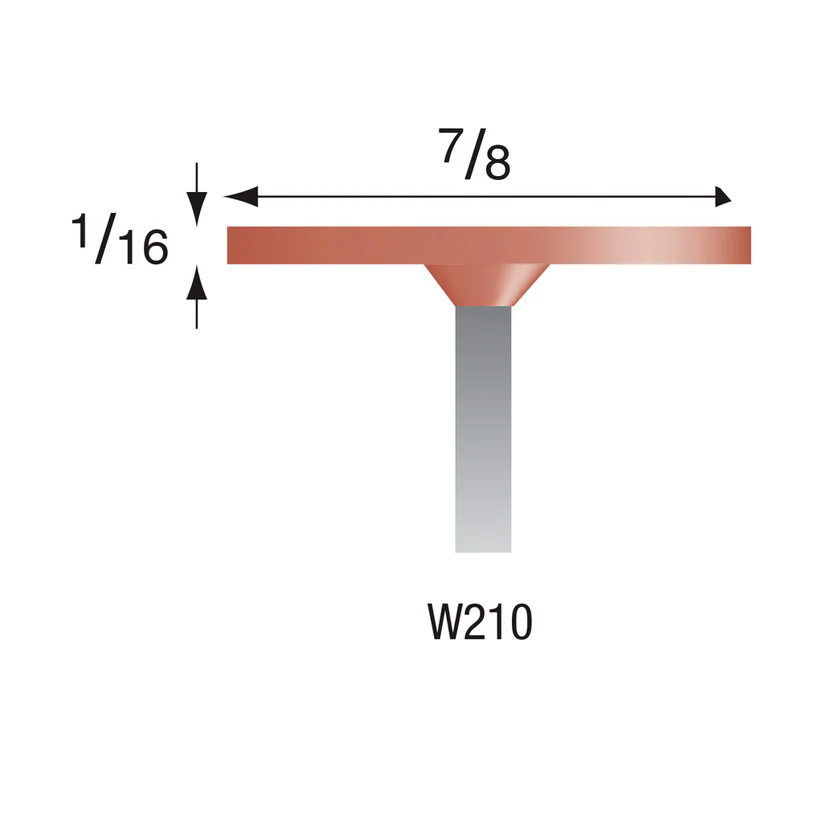 W210 Red Mounted Points 1/8" Shank (Pkg of 24)
