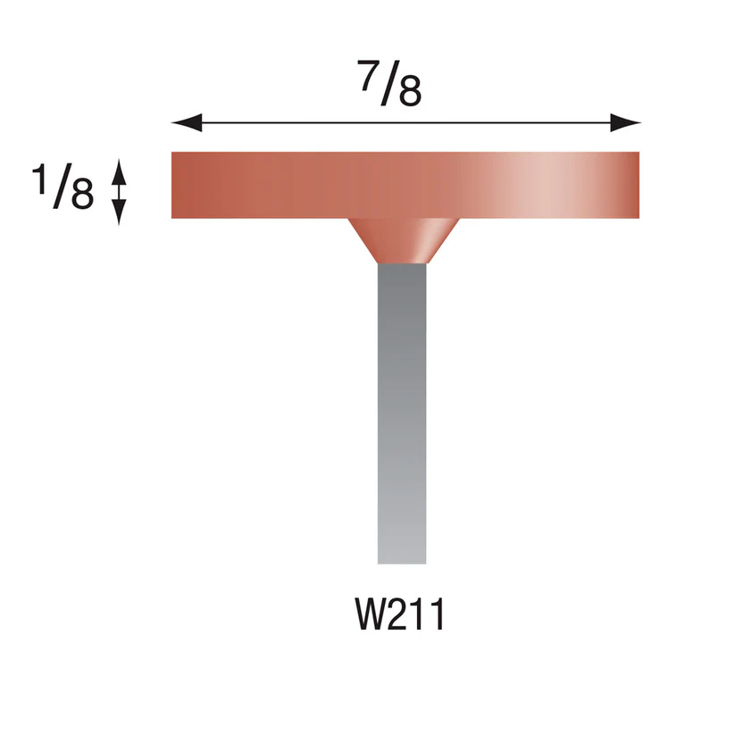 W211 Red Mounted Points 1/8" Shank (Pkg of 24)