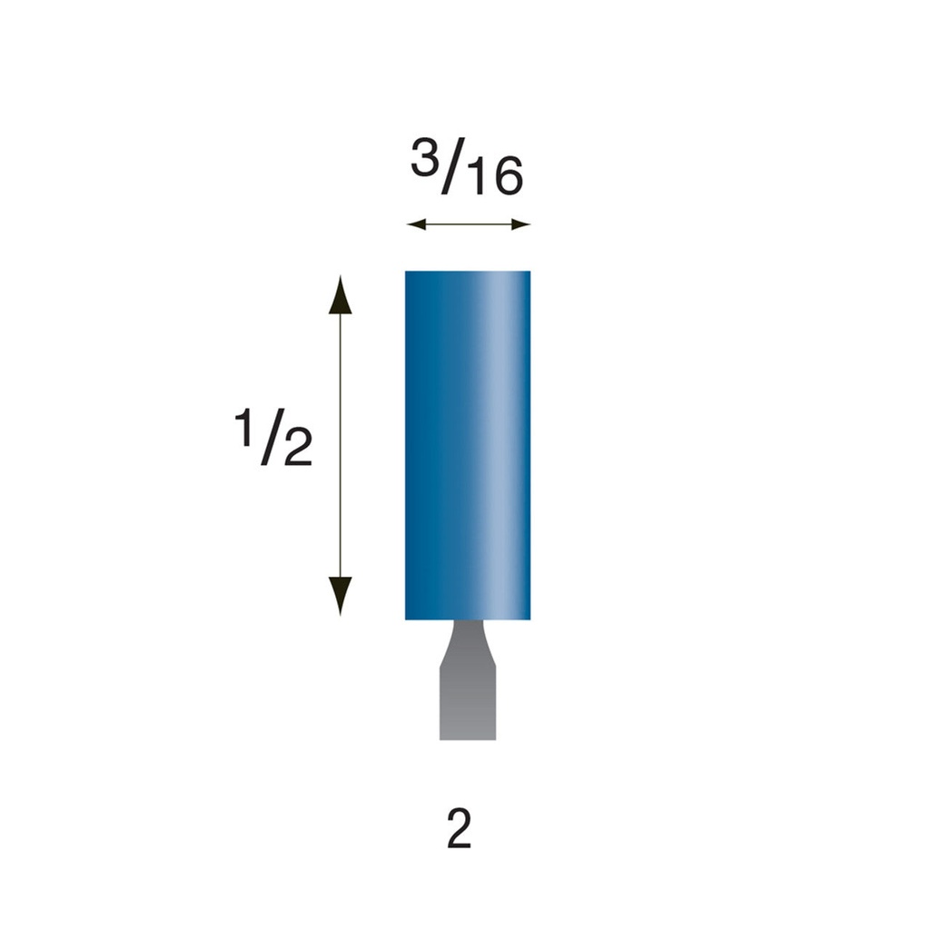 [315-0020] #2 Blue Mounted Points 3/32" Shank (Pkg of 24)