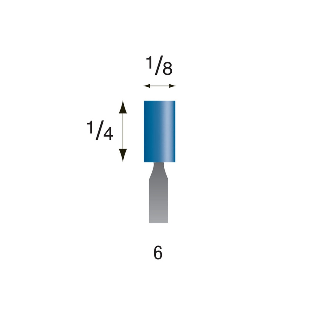 [315-0060] #6 Blue Mounted Points 3/32" Shank (Pkg of 24)