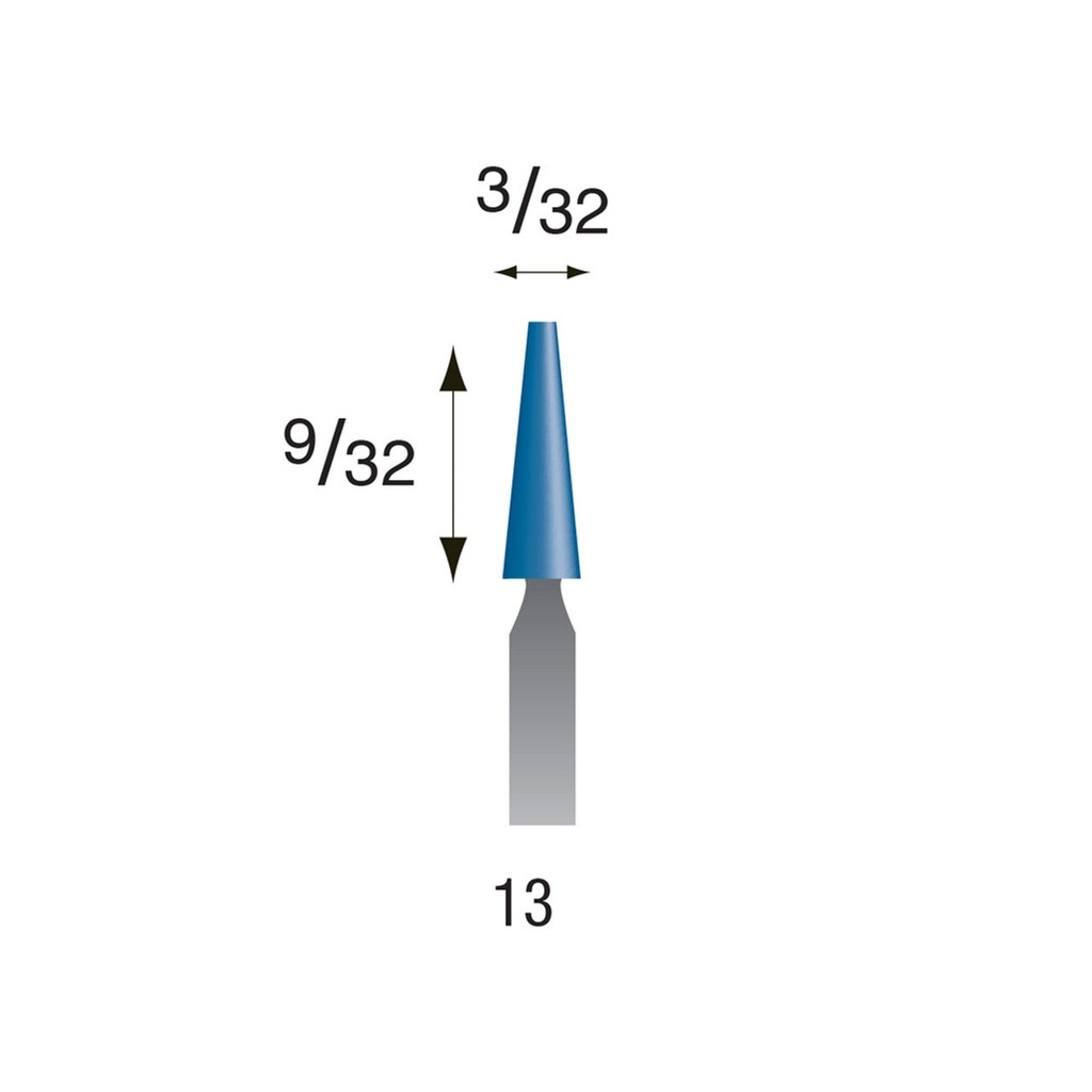 #13 Blue Mounted Points 3/32" Shank (Pkg of 24)