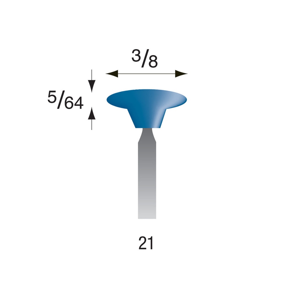[315-0210] #21 Blue Mounted Points 3/32" Shank (Pkg of 24)