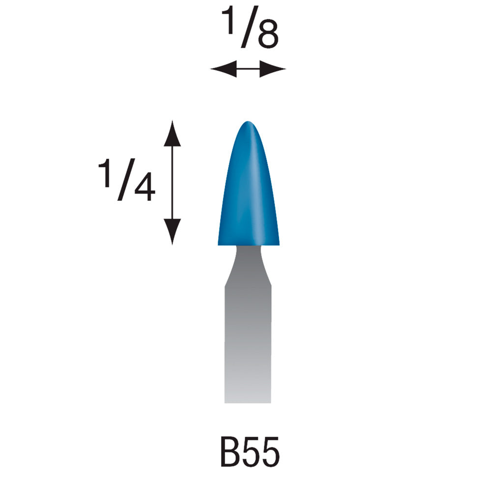 [317-0550] B55 Blue Mounted Points 3mm Shank (Pkg of 200)