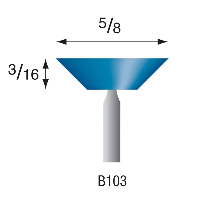 B103 Blue Mounted Points 3mm Shank (Pkg of 200)