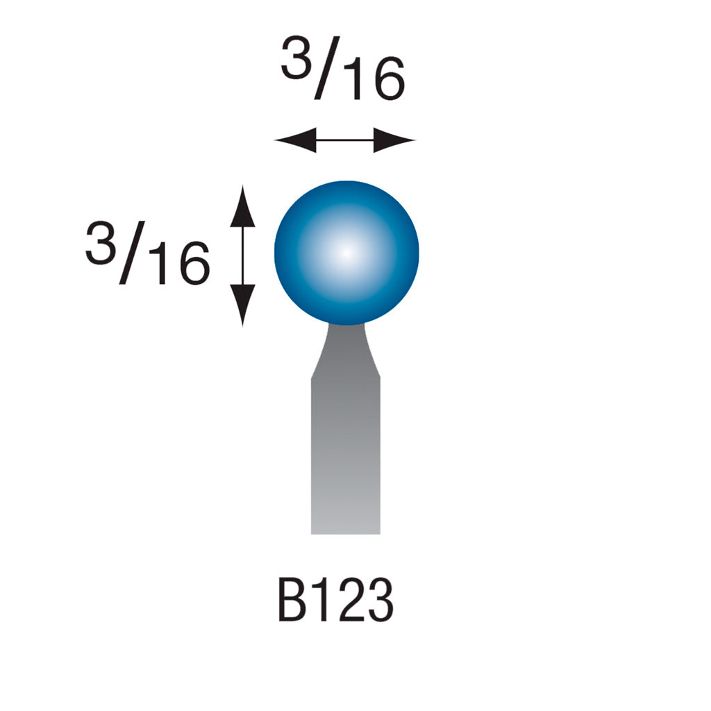 B123 Blue Mounted Points 3mm Shank (Pkg of 200)