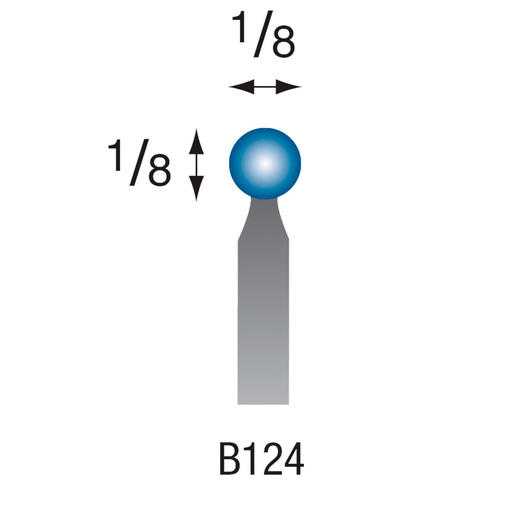 B124 Blue Mounted Points 3mm Shank (Pkg of 200)