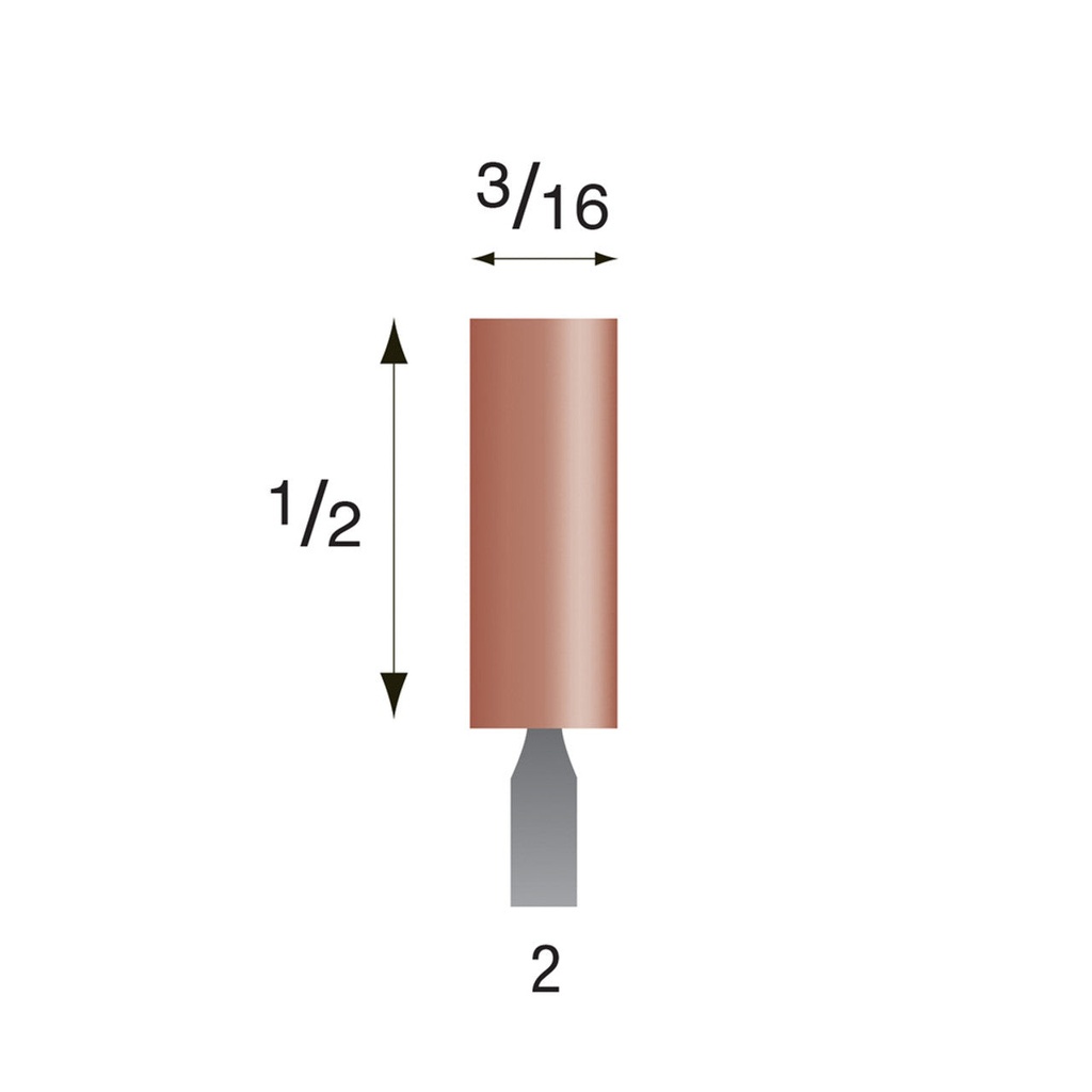 #2 Red Mounted Points 3/32" Shank (Pkg of 24)
