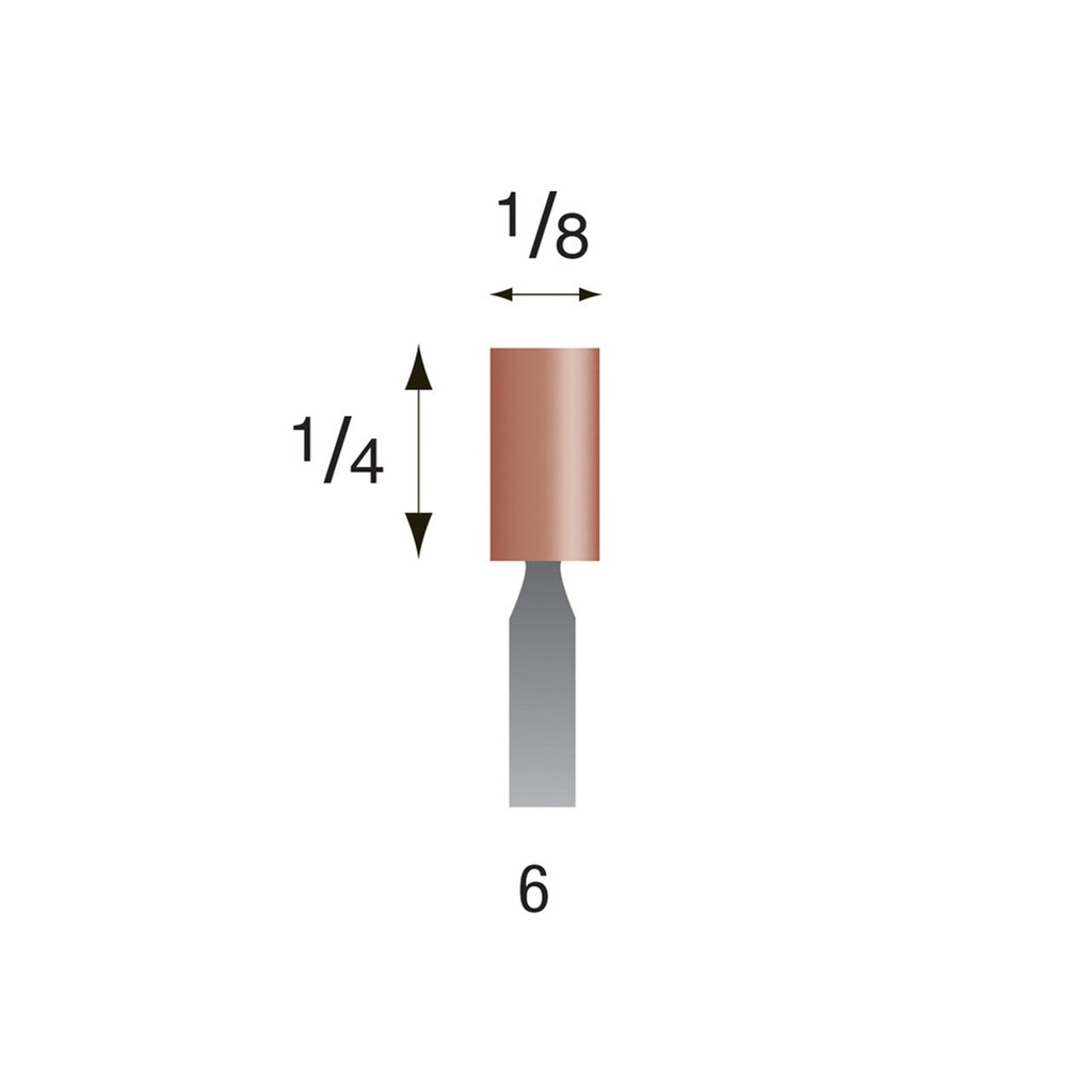 [320-0060] #6 Red Mounted Points 3/32" Shank (Pkg of 24)