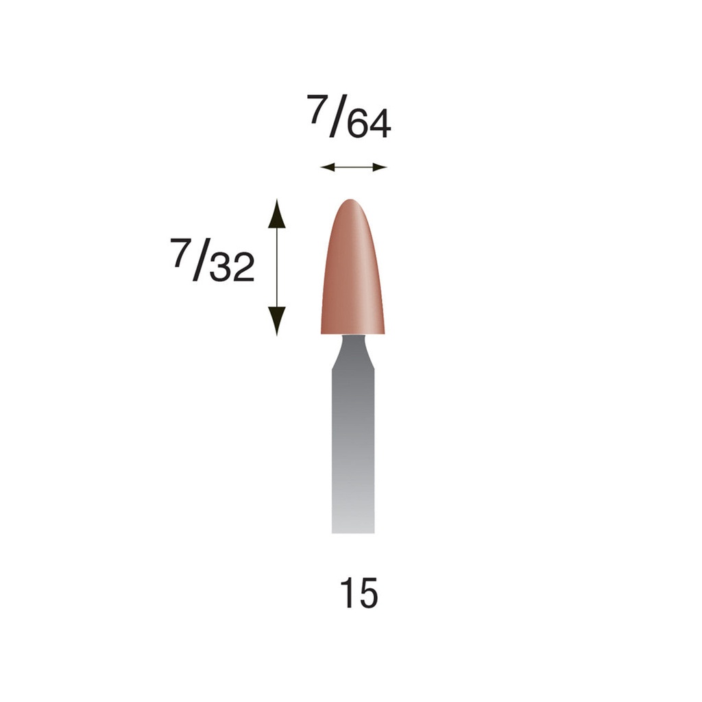 [320-0150] #15 Red Mounted Points 3/32" Shank (Pkg of 24)