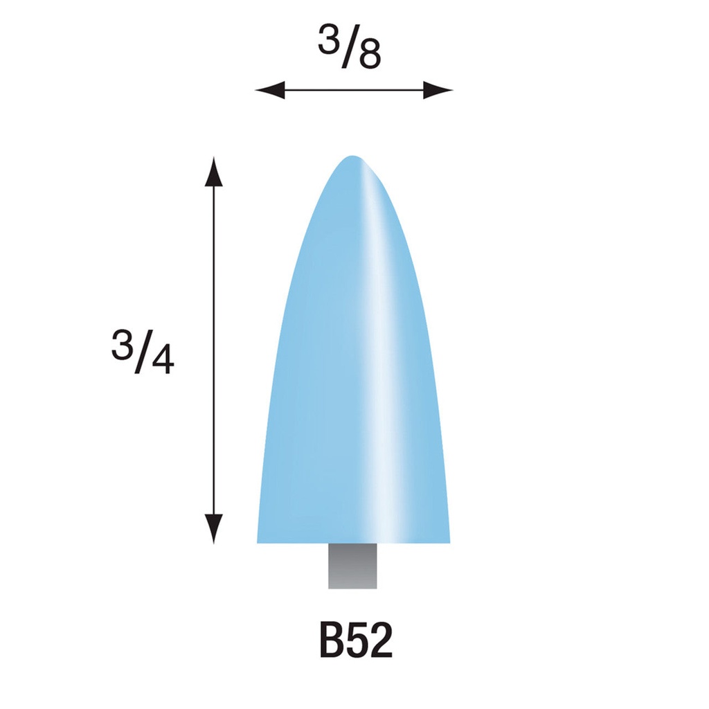 B52 Light Blue Mounted Points 1/8" Shank (Pkg of 24)
