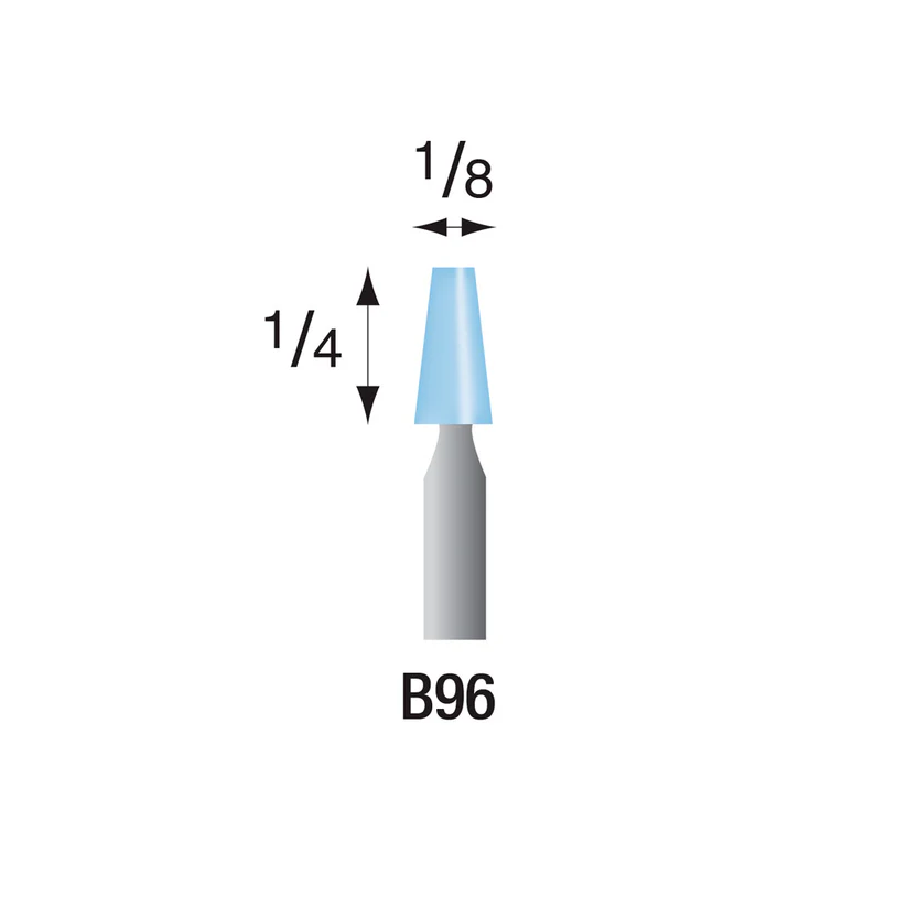 B96 Light Blue Mounted Points 3mm Shank (Pkg of 24)