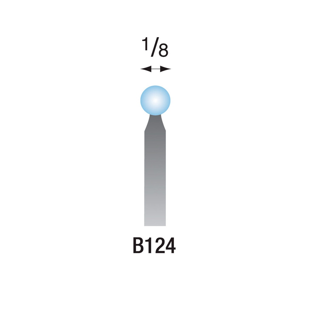 [322-1240] B124 Light Blue Mounted Points 1/8" Shank (Pkg of 24)