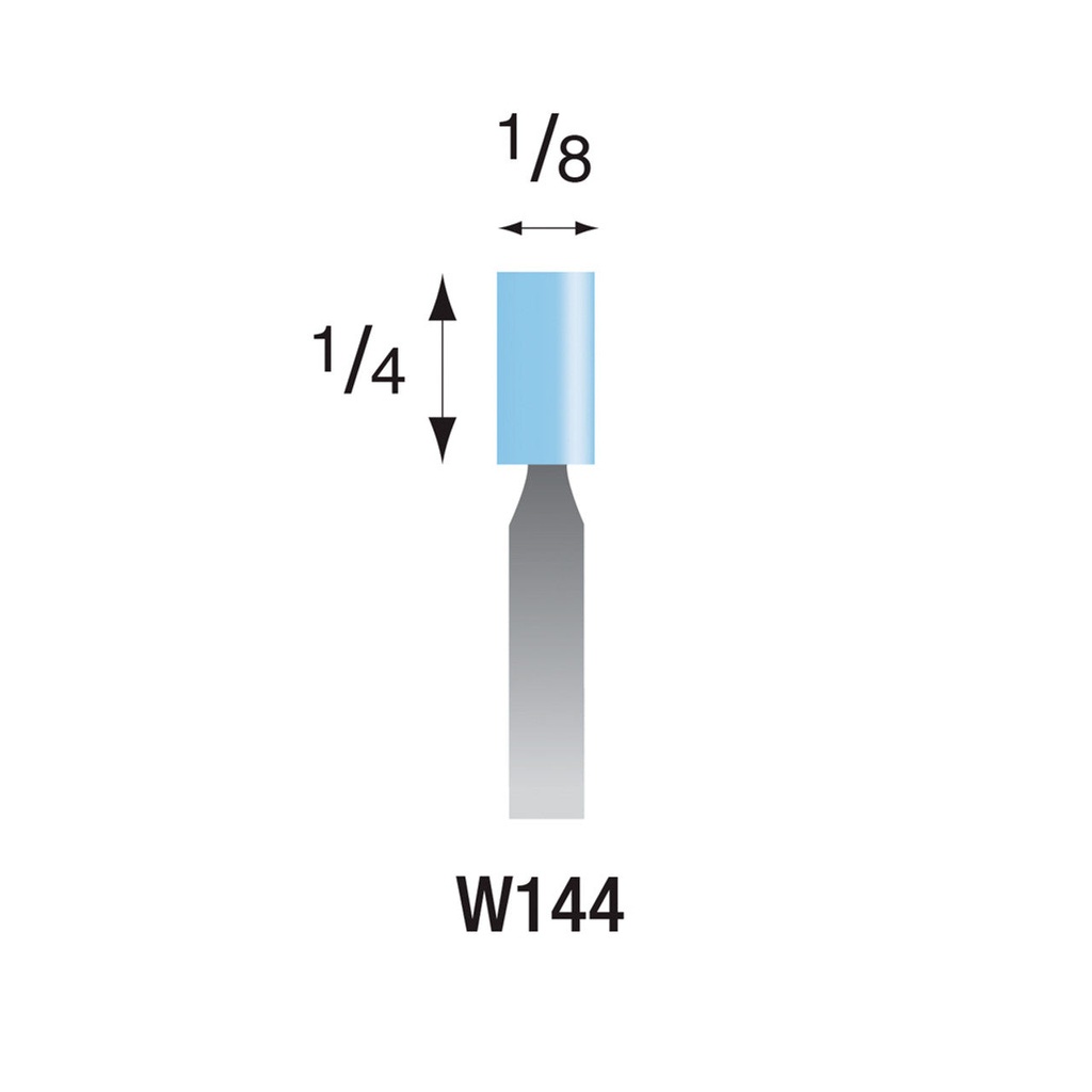 [322-1440] W144 Light Blue Mounted Points 1/8" Shank (Pkg of 24)