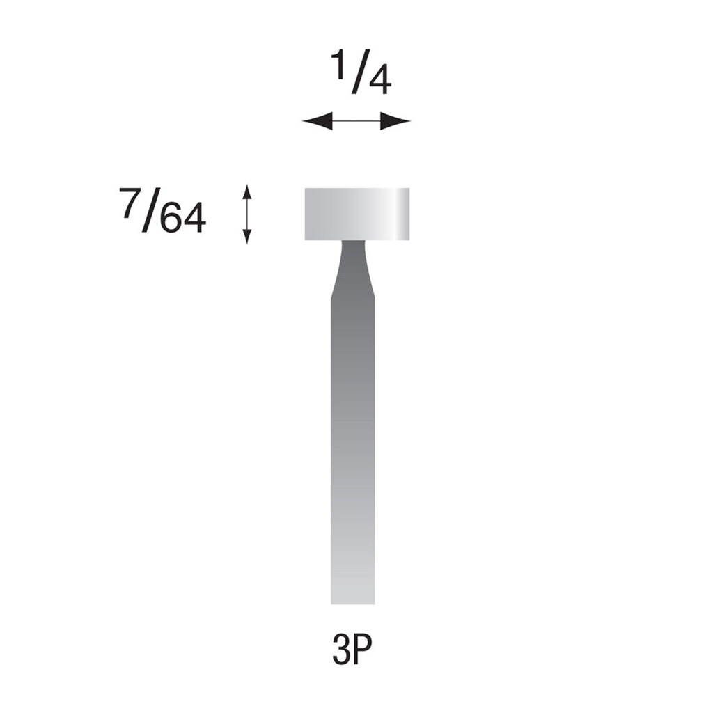 [325-0030] 3P White Mounted Points 3/32" Shank (Pkg of 24)