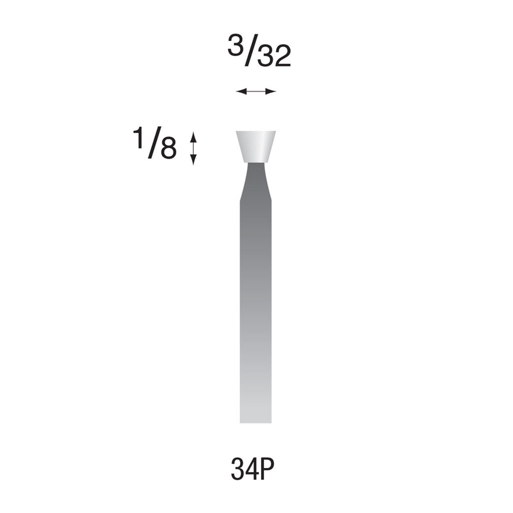 34P White Mounted Points 3/32" Shank (Pkg of 24)
