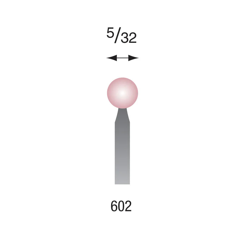 [330-1325] Busch® #602 Pink Polishing Points 3/32" Shank (Pkg. of 6)