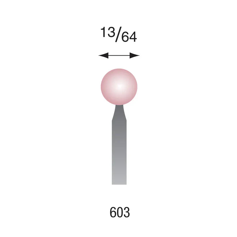 [330-1330] Busch® #603Pink Polishing Points 3/32" Shank (Pkg. of 6)