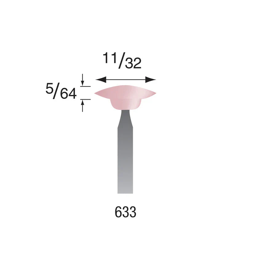 Busch® #633 Pink Polishing Points 3/32" Shank (Pkg. of 6)