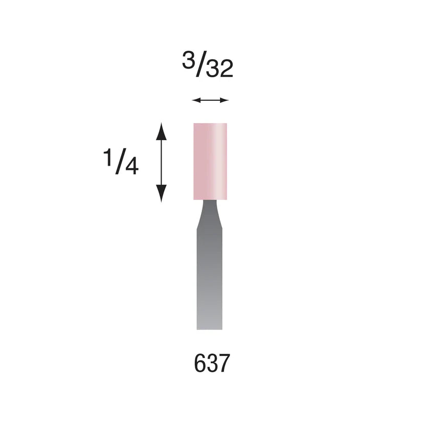 [330-1350] Busch® #637 Pink Polishing Points 3/32" Shank (Pkg. of 6)