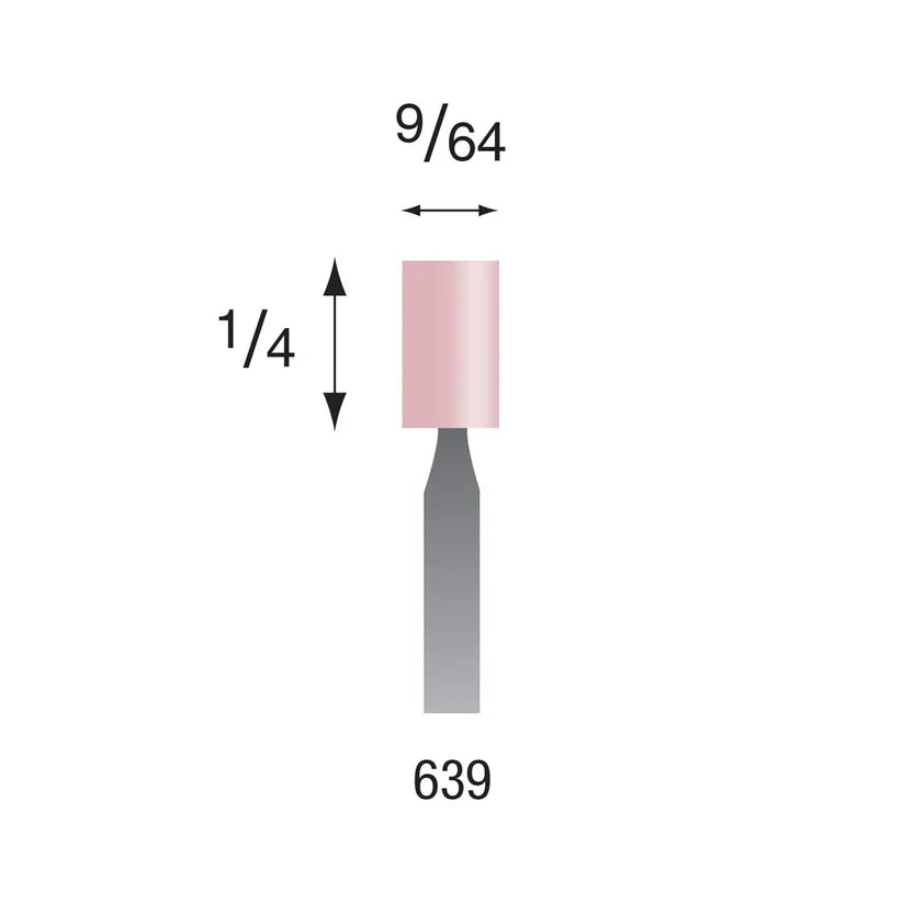 [330-1355] Busch® #639 Pink Polishing Points 3/32" Shank (Pkg. of 6)