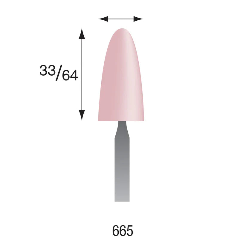 Busch® #665 Pink Polishing Points 3/32" Shank (Pkg. of 6)