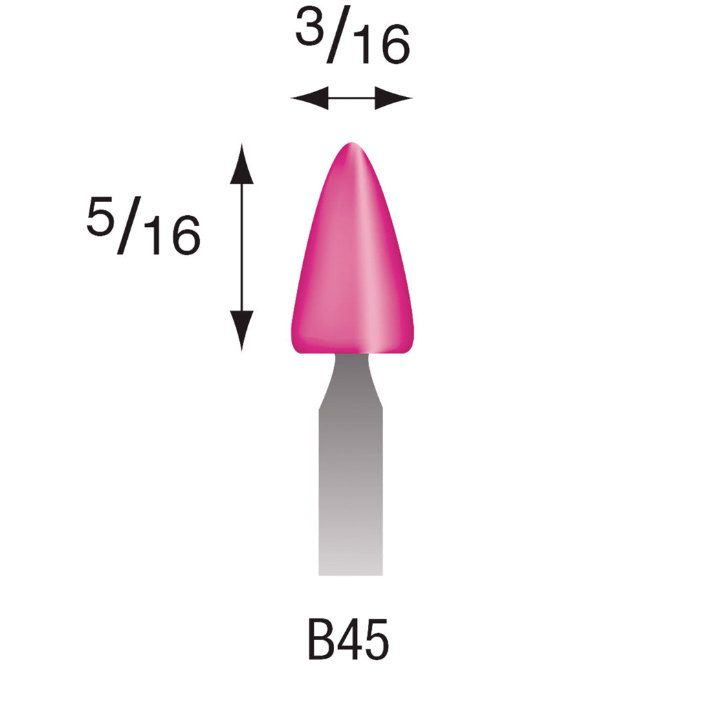 B45 Pink Mounted Points 3mm Shank (Pkg of 200)