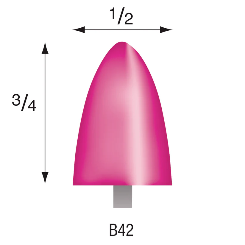 [340-0420] B42 Pink Mounted Points 1/8" Shank (Pkg of 24)