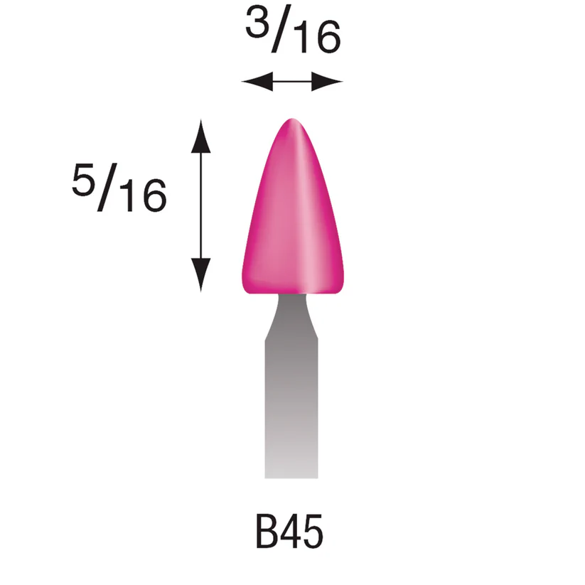 [340-0450] B45 Pink Mounted Points 1/8" Shank (Pkg of 24)