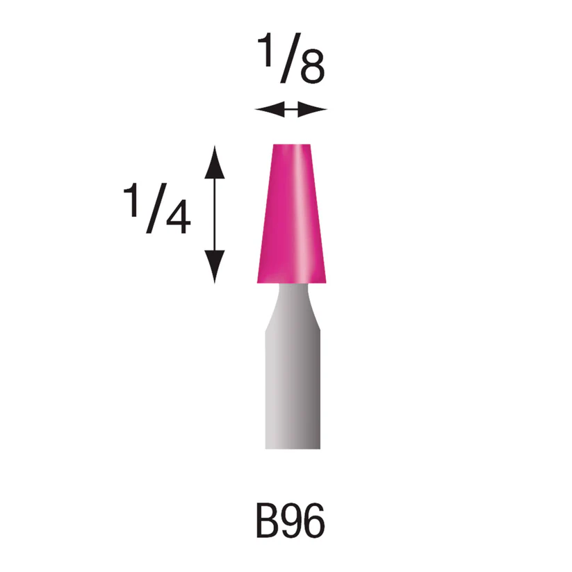 B96 Pink Mounted Points 3mm Shank (Pkg of 24)