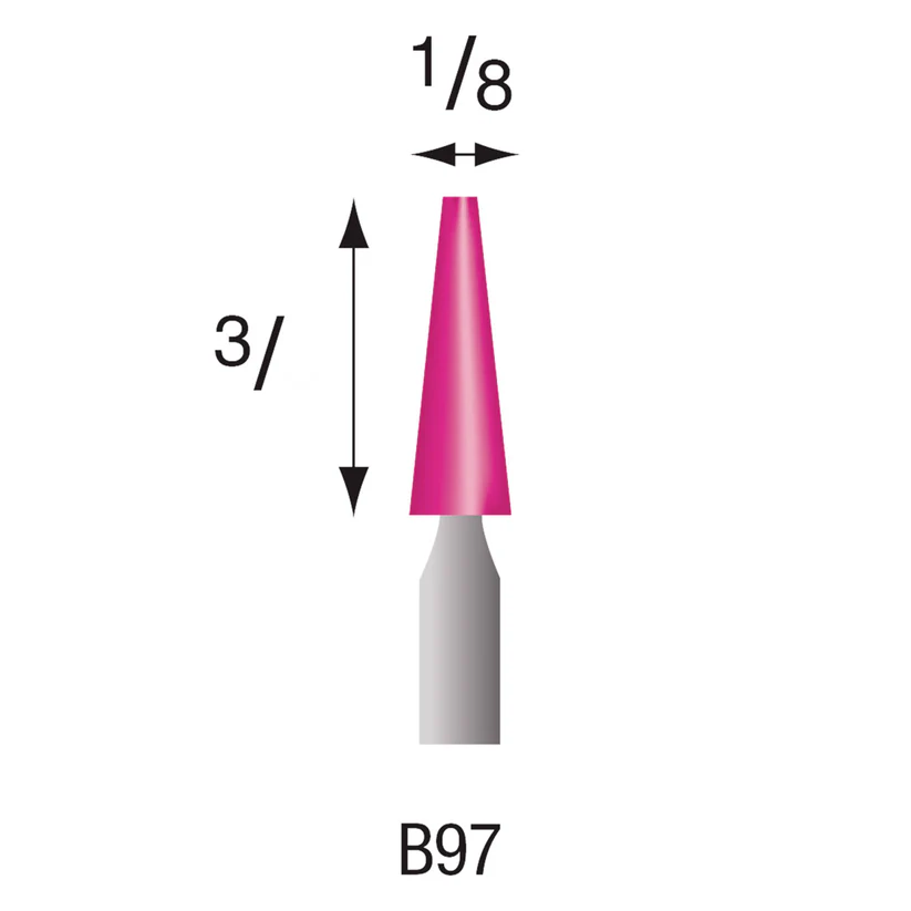 B97 Pink Mounted Points 1/8" Shank (Pkg of 24)