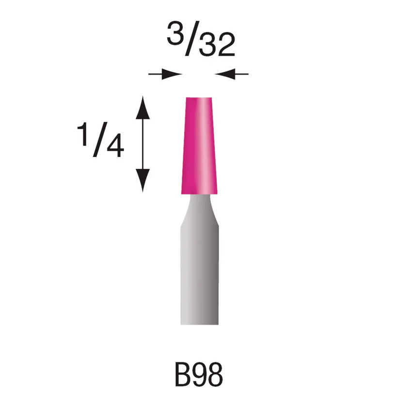 B98 Pink Mounted Points 1/8" Shank (Pkg of 24)