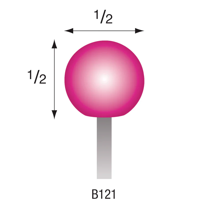 B121 Pink Mounted Points 3mm Shank (Pkg of 24)