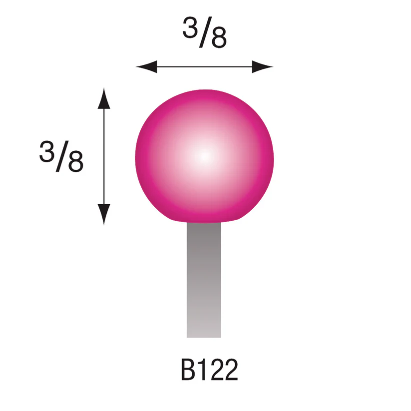 B122 Pink Mounted Points 3mm Shank (Pkg of 24)