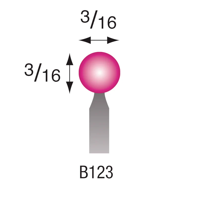 B123 Pink Mounted Points 1/8" Shank (Pkg of 24)